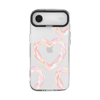 Pink Bubble Pattern Hearts iPhone Case - KODDY