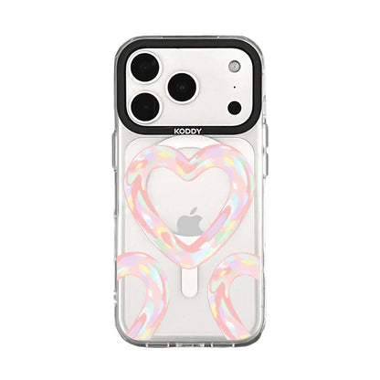 Pink Bubble Pattern Hearts iPhone Case - KODDY
