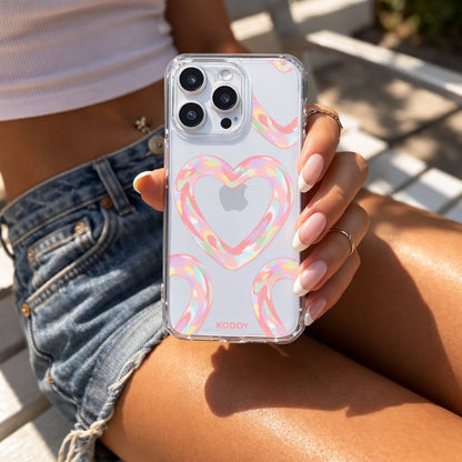Pink Bubble Pattern Hearts Phone Case-KODDY aesthetic iphone case UK