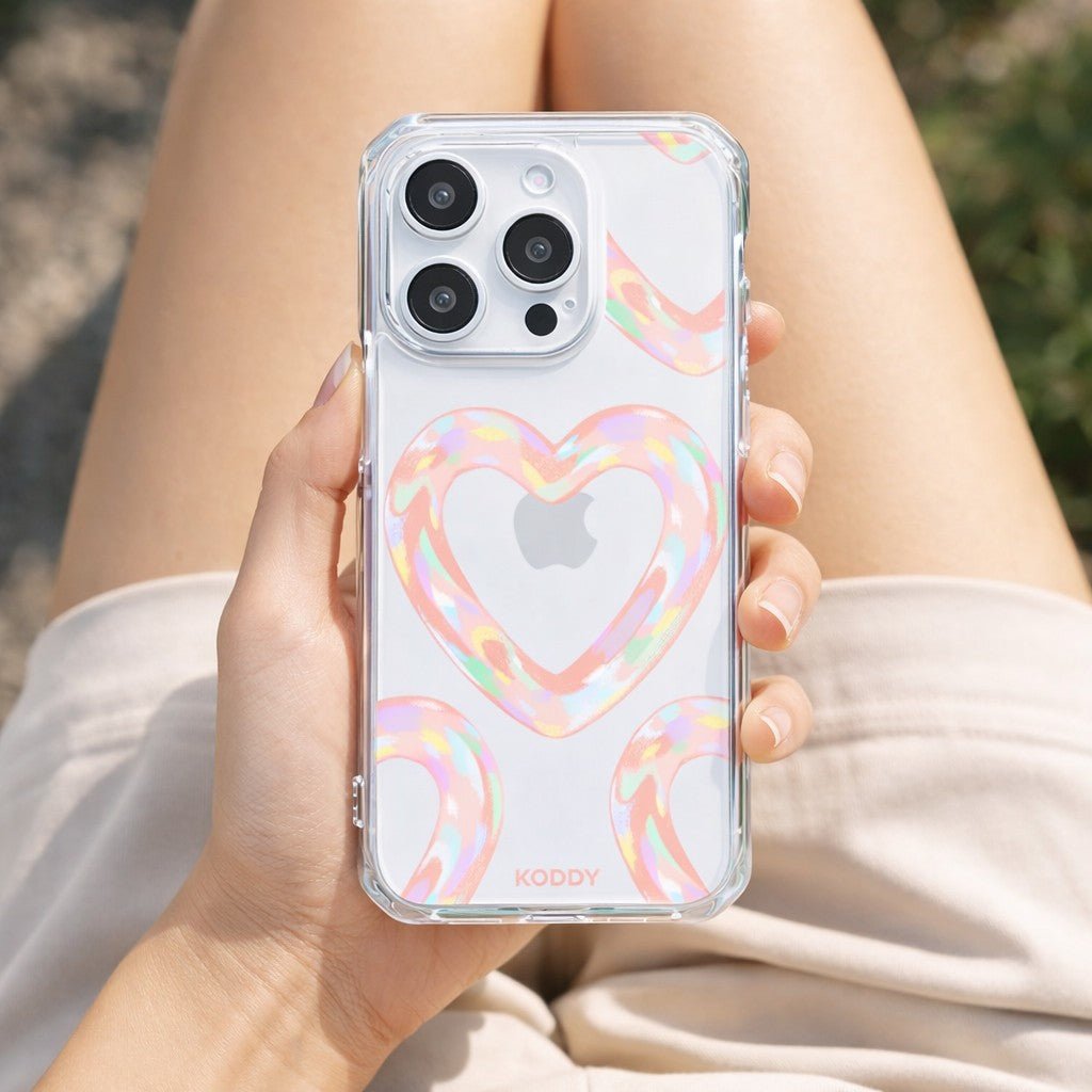 Pink Bubble Pattern Hearts Phone Case-KODDY aesthetic iphone case UK