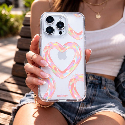 Pink Bubble Pattern Hearts Phone Case-KODDY aesthetic iphone case UK