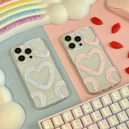 Pink Bubble Pattern Hearts Phone Case - KODDY