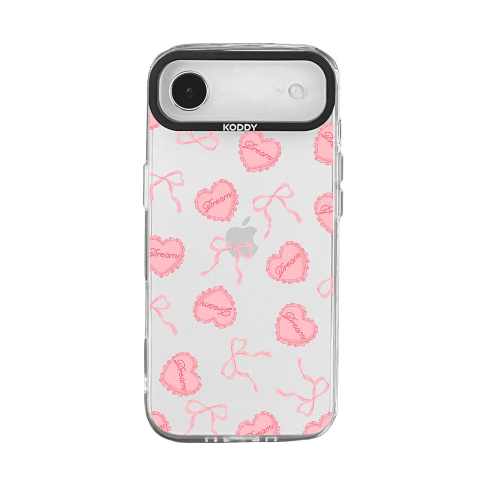 Pink Dream Heart Cushion and Ribbon iPhone Case
