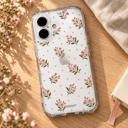 Pink Floral Polka Dot Aesthetic Phone Case-KODDY aesthetic iphone case UK