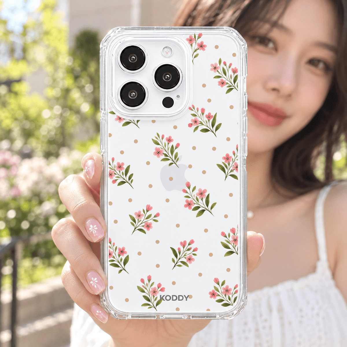 Pink Floral Polka Dot Aesthetic Phone Case-KODDY aesthetic iphone case UK