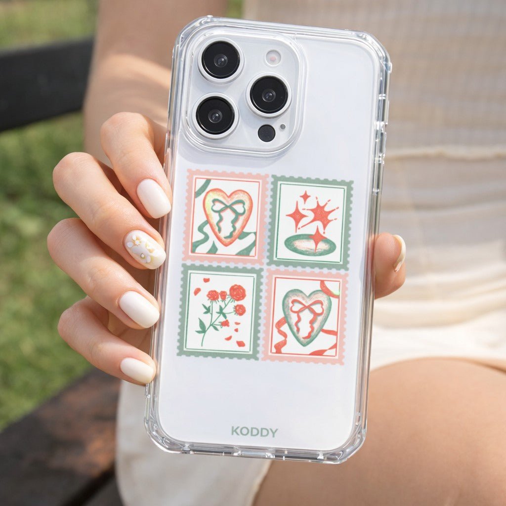 Pink Green Stamp Phone Case - KODDY aesthetic iphone case UK