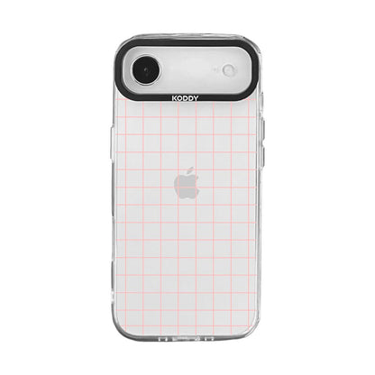 Pink Grid Design Clear iPhone Case - KODDY
