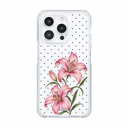 Pink Lily Polka Dot Aesthetic Phone Case