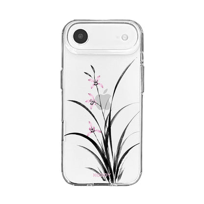 Pink Orchid Korean Traditional Ink Painting Phone Case-KODDY aesthetic iphone case UK