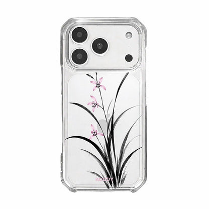 Pink Orchid Korean Traditional Ink Painting Phone Case-KODDY aesthetic iphone case UK