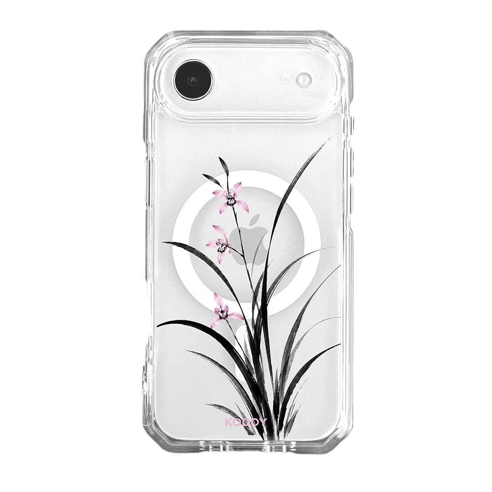 Pink Orchid Korean Traditional Ink Painting Phone Case-KODDY aesthetic iphone case UK