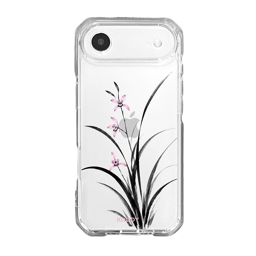 Pink Orchid Korean Traditional Ink Painting Phone Case-KODDY aesthetic iphone case UK