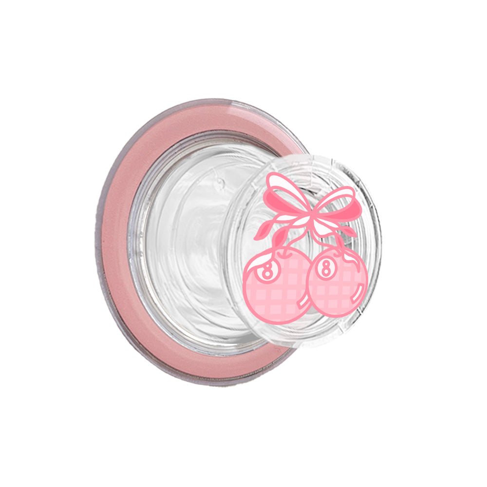 Pink Ribbon Cherry Pool Balls Phone Grip - KODDY