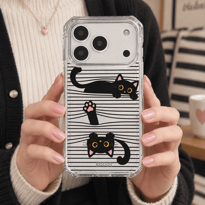 Playful Black Cat Aesthetic Phone Case-KODDY aesthetic iphone case UK