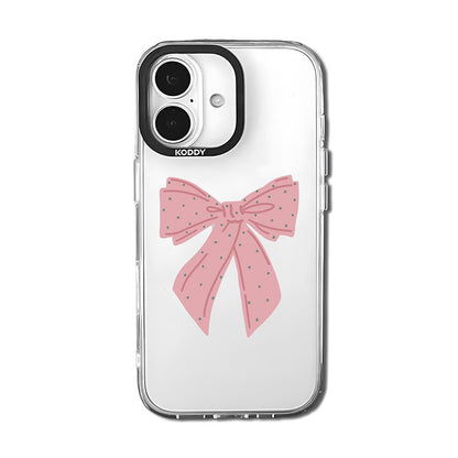 Polka Dot Pink Ribbon iPhone Case-KODDY