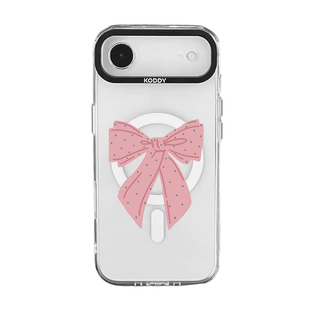 Polka Dot Pink Ribbon iPhone Case-KODDY