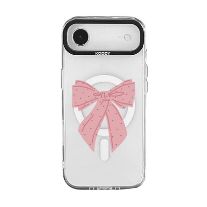 Polka Dot Pink Ribbon iPhone Case-KODDY