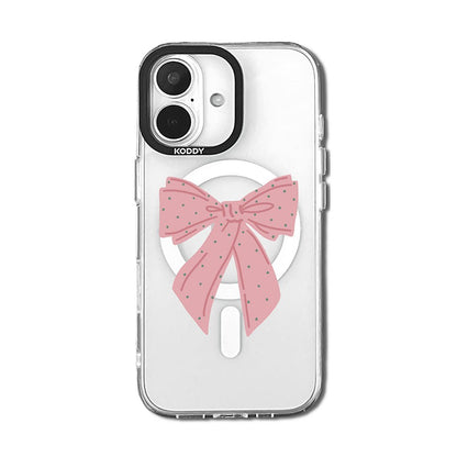 Polka Dot Pink Ribbon iPhone Case-KODDY