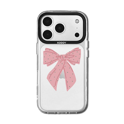Polka Dot Pink Ribbon iPhone Case-KODDY