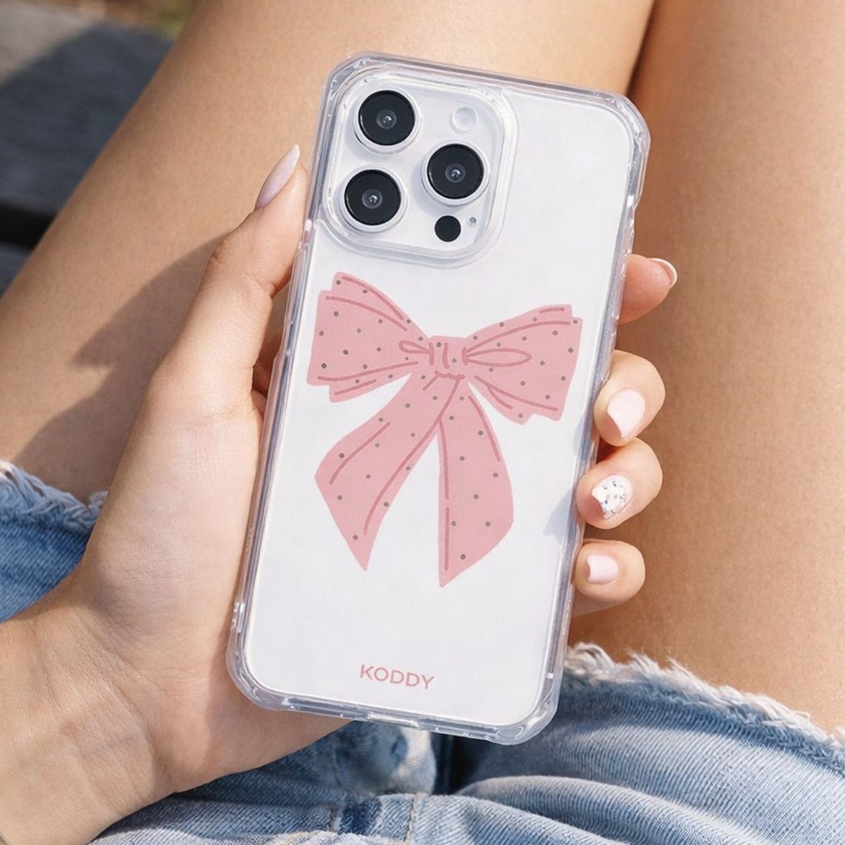 Polka Dot Pink Ribbon Phone Case - KODDY aesthetic iphone case UK