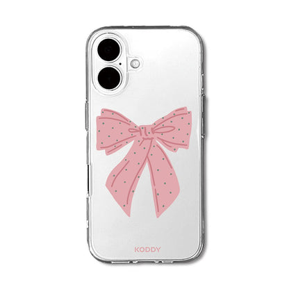 Polka Dot Pink Ribbon Phone Case - KODDY