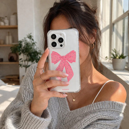 Polka Dot Pink Ribbon Phone Case - KODDY aesthetic iphone case UK