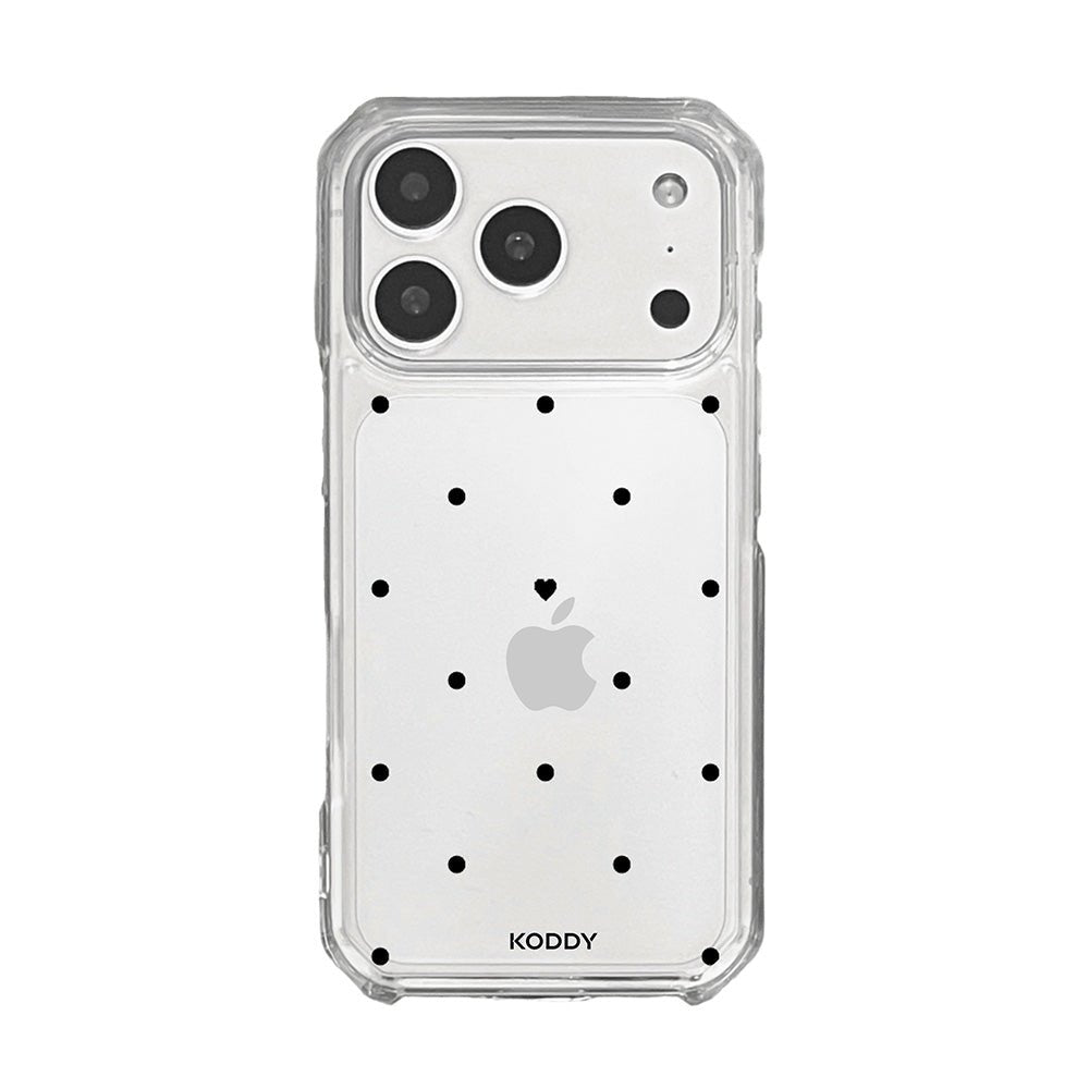 Polka Dot with Love in Black Phone Case - KODDY