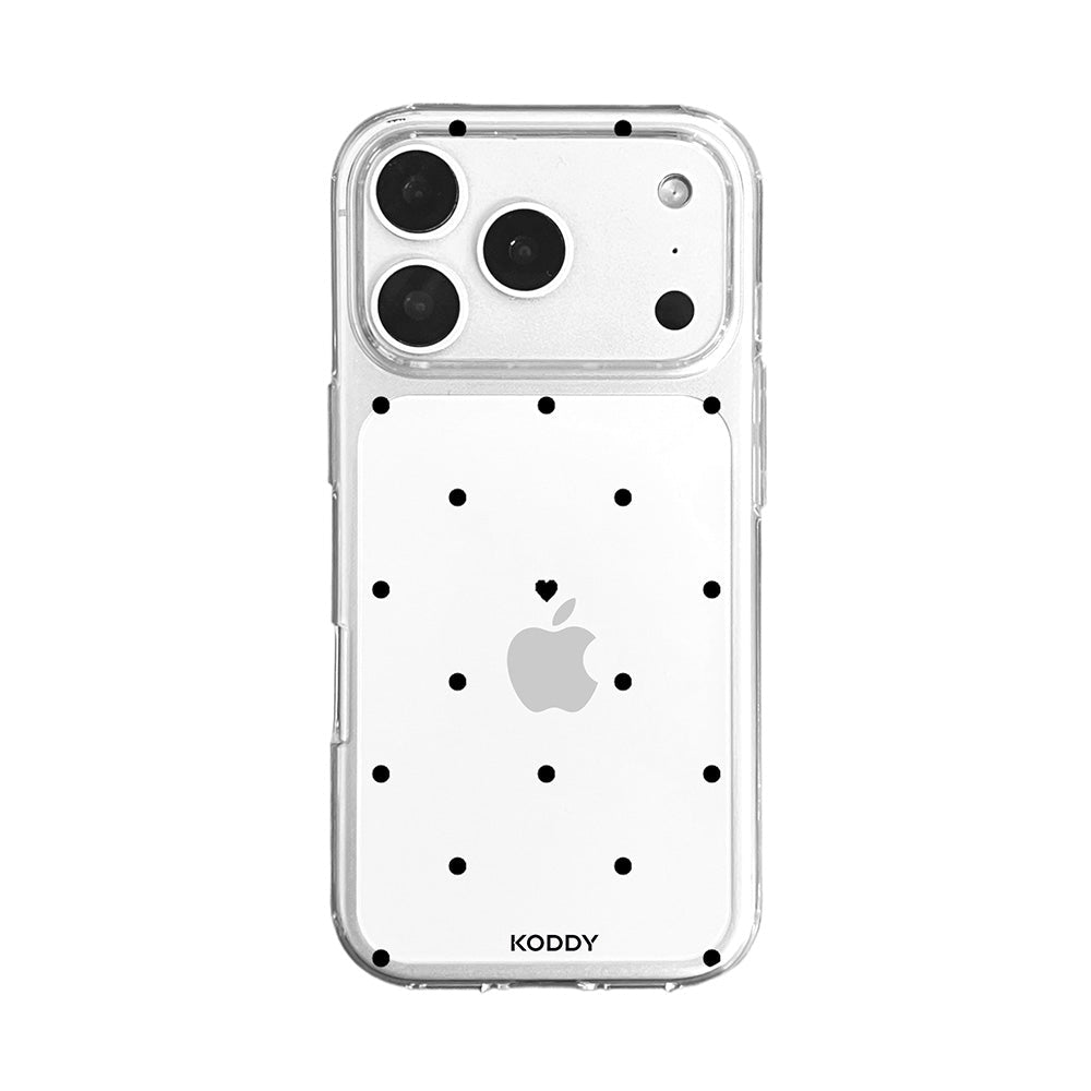 Polka Dot with Love in Black Phone Case - KODDY