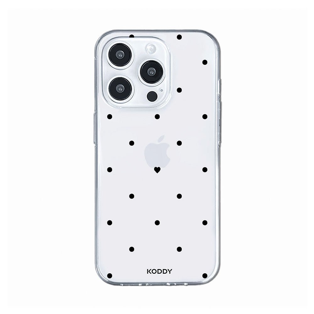 Polka Dot with Love in Black Phone Case - KODDY