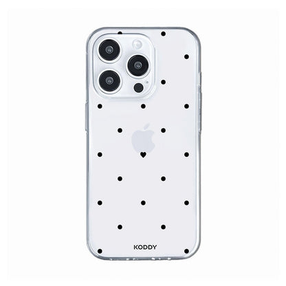 Polka Dot with Love in Black Phone Case - KODDY