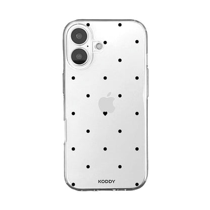 Polka Dot with Love in Black Phone Case - KODDY