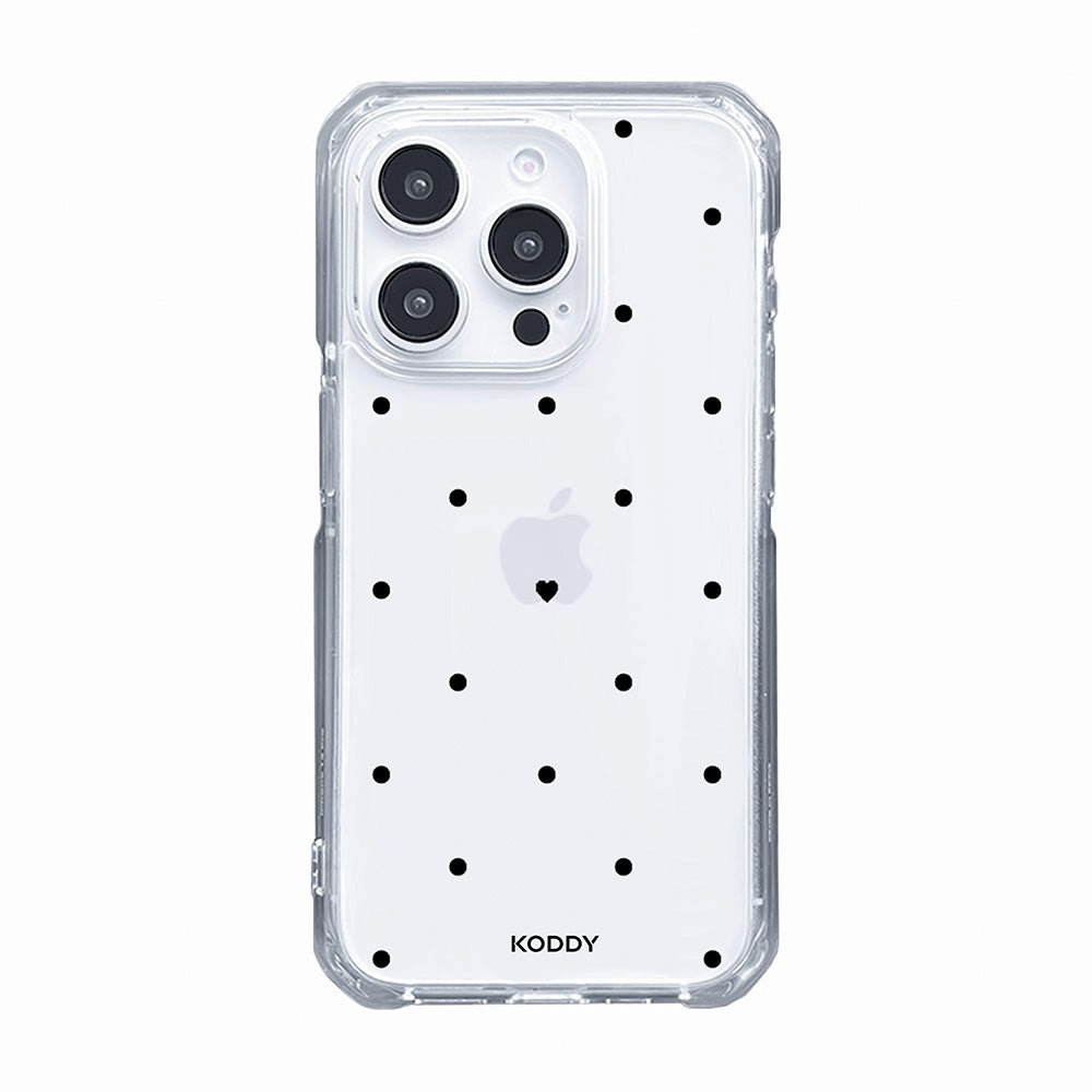 Polka Dot with Love in Black Phone Case - KODDY