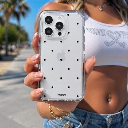 Polka Dot with Love in Black Phone Case - KODDY aesthetic iphone case UK
