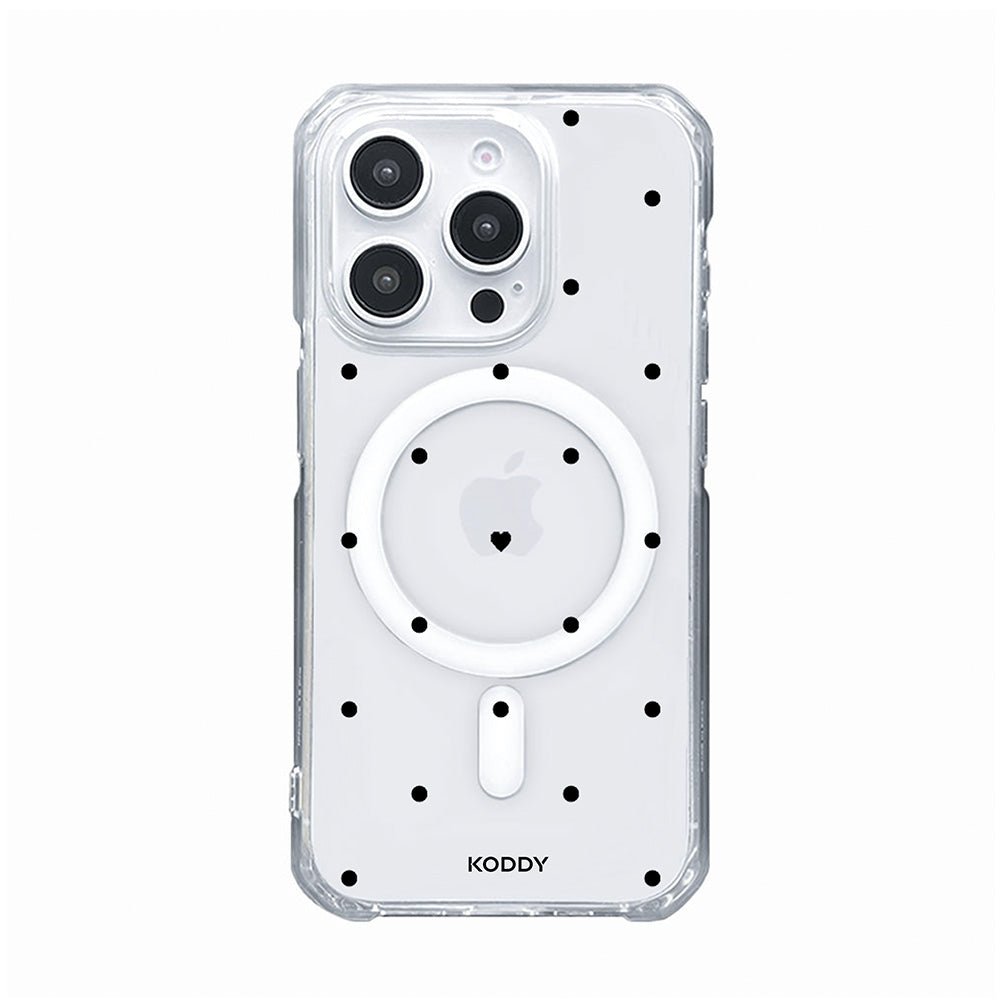 Polka Dot with Love in Black Phone Case - KODDY