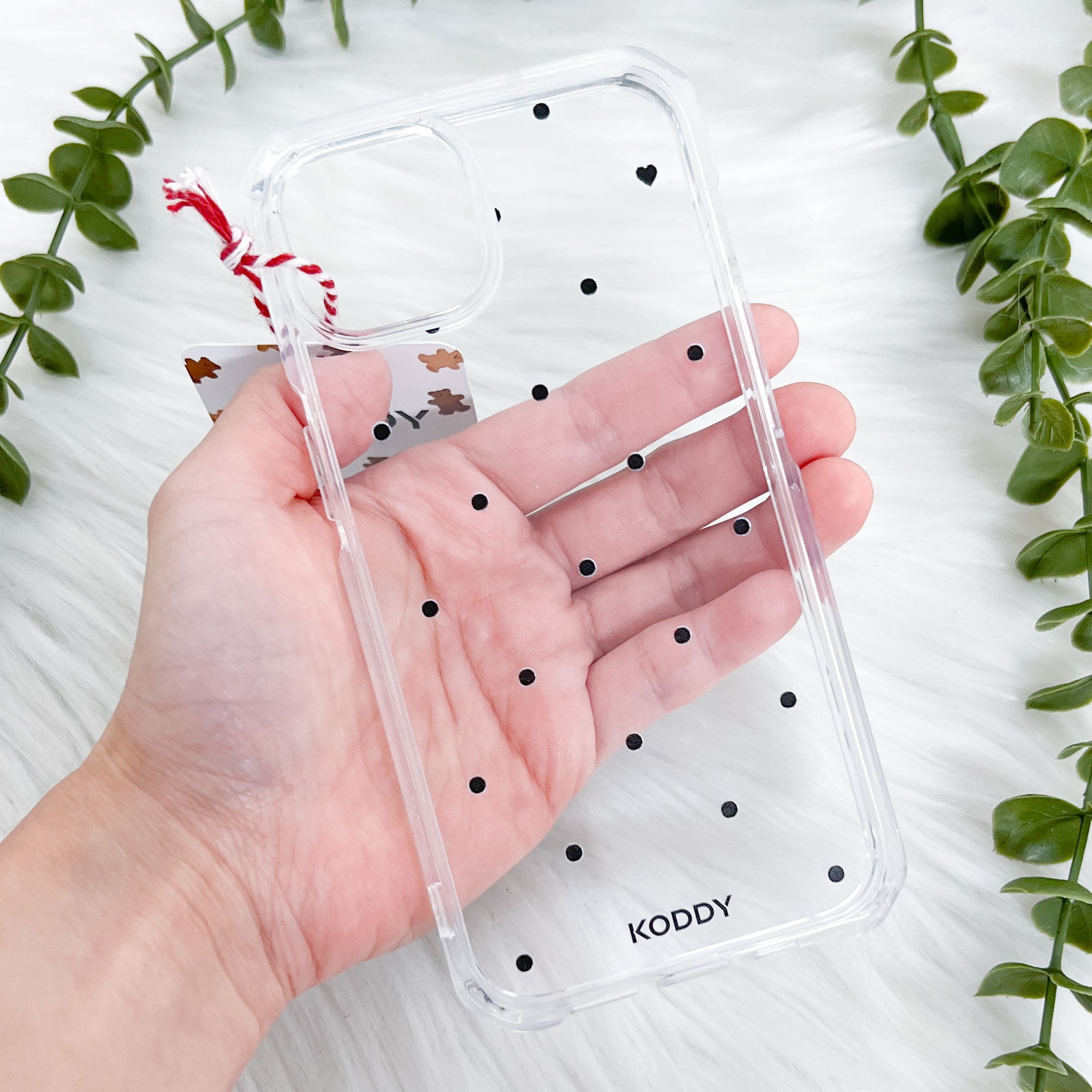 Polka Dot with Love in Black Phone Case - KODDY