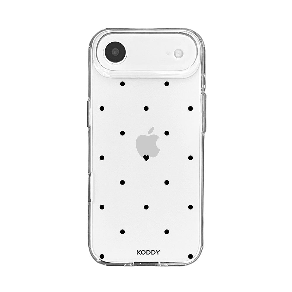 Polka Dot with Love in Black Phone Case - KODDY