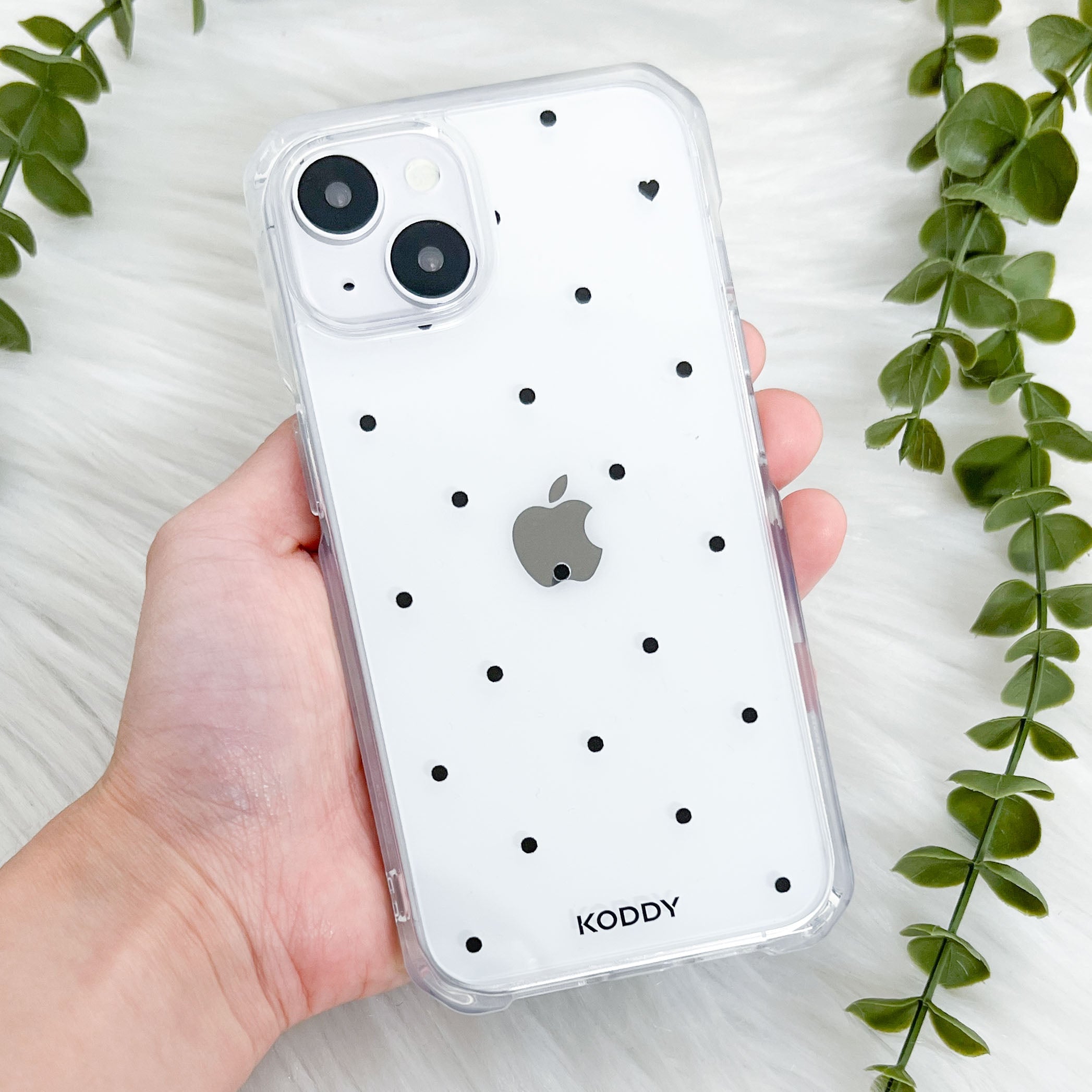 Polka Dot with Love in Black Phone Case - KODDY