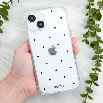 Polka Dot with Love in Black Phone Case - KODDY