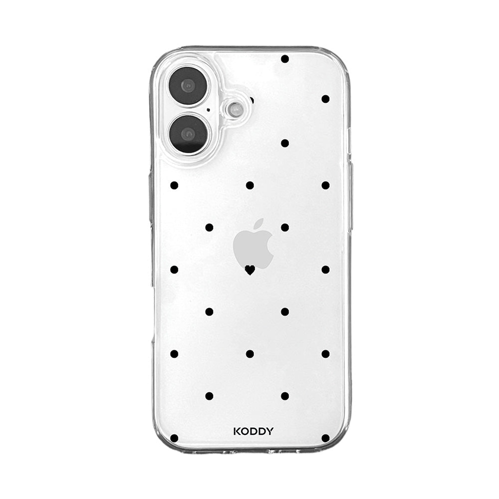 Polka Dot with Love in Black Phone Case - KODDY
