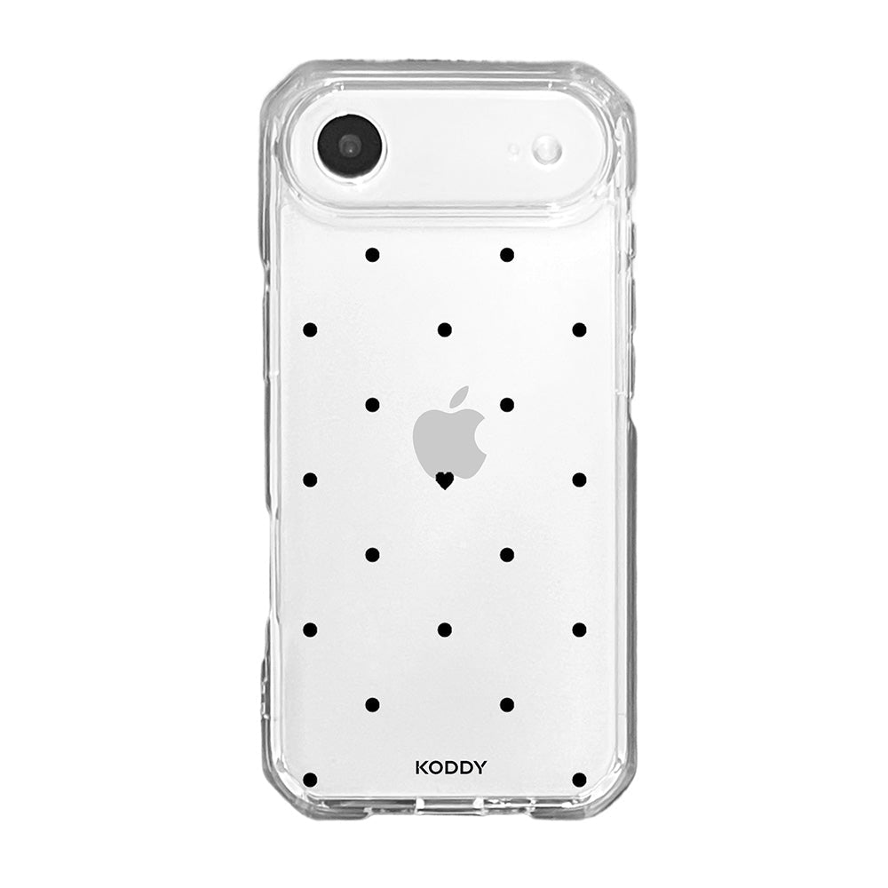 Polka Dot with Love in Black Phone Case - KODDY