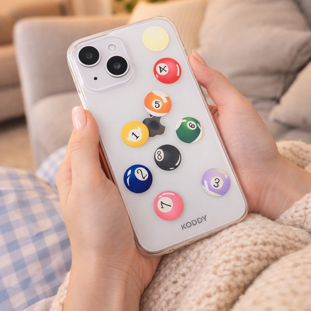 Pool Balls Clear Phone Case - KODDY
