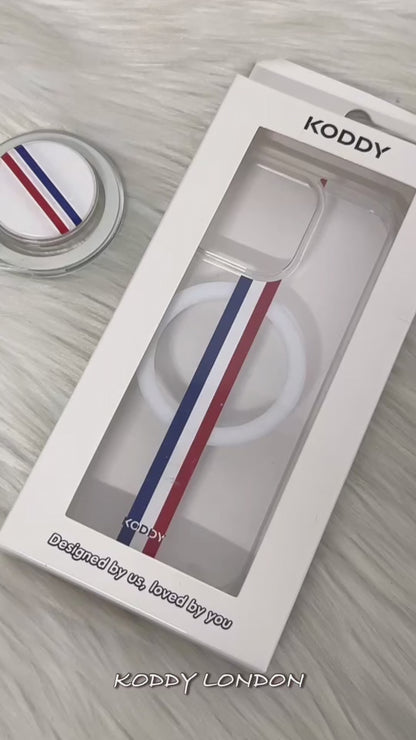 Motor Racing Stripe Phone Case and Phone Grip Bundle