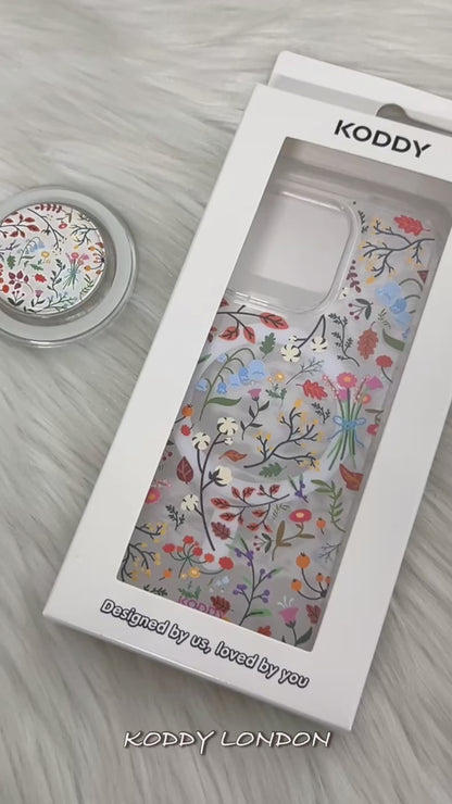 Autumn Flowers Phone Case and Phone Grip Bundle