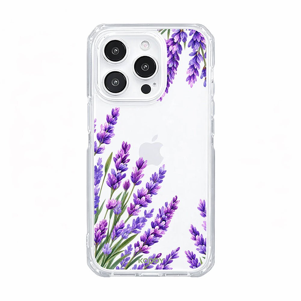 Purple Lavender Floral Clear Phone Case