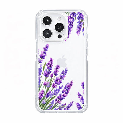 Purple Lavender Floral Clear Phone Case