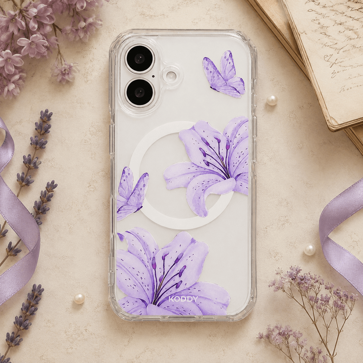 Purple Lily Aesthetic Floral Phone Case-KODDY aesthetic iphone case UK