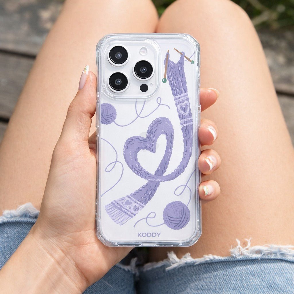 Purple Muffler Knitting Phone Case - KODDY aesthetic iphone case UK