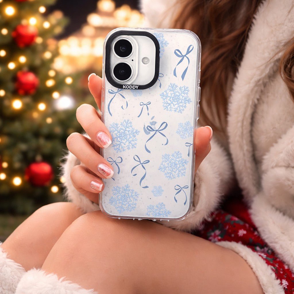 Ribbon Bows with Snowflakes iPhone Case - KODDY aesthetic iphone case UK