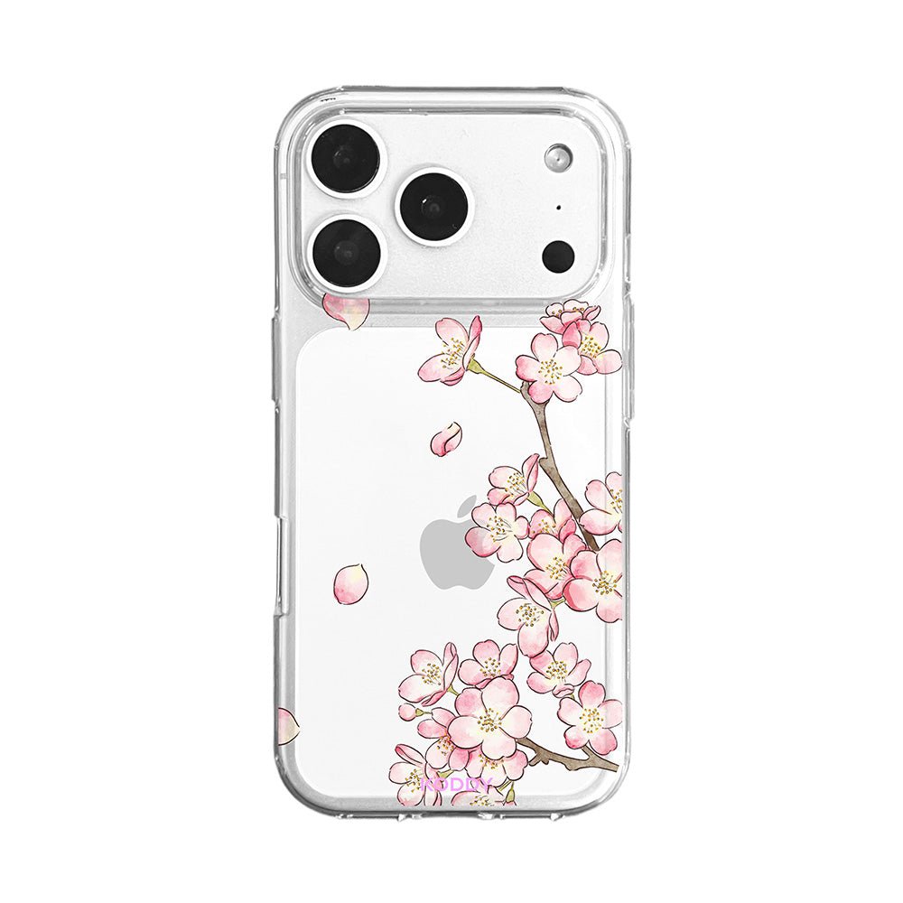 Romantic Pink Cherry Blossom Clear Phone Case-KODDY