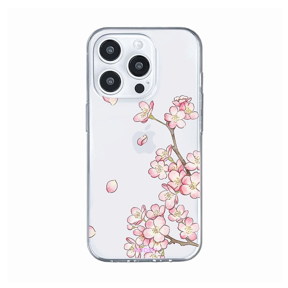 Romantic Pink Cherry Blossom Clear Phone Case-KODDY